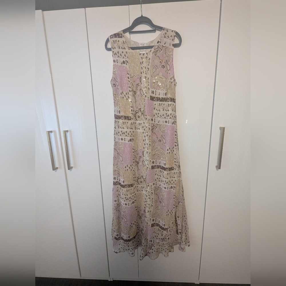Vintage Paisley And Sequin Patchwork Style Dress